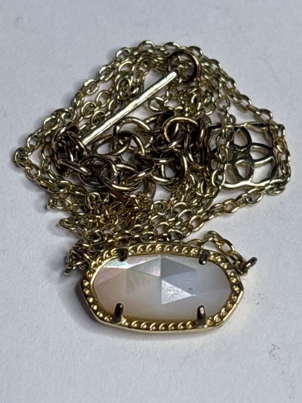 Kendra Scott Ivory Mother Of Pearl 14K GP Elisa Short Necklace